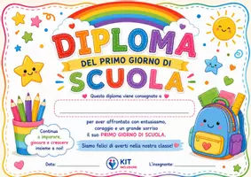 anteprima - Materiale di supporto/inclusione - Diploma accoglienza in pdf e ppt, colorato e da colorare - Pagina 1