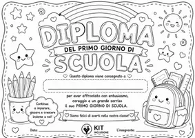 anteprima - Materiale di supporto/inclusione - Diploma accoglienza in pdf e ppt, colorato e da colorare - Pagina 2