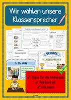 Vorschau - Arbeitsblätter - Klassensprecherwahl Klassensprecher - Deckblatt