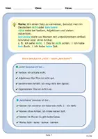 Vorschau - Arbeitsblätter - Deutsch DAZ/DAZ verneinen mit nicht/kein - Seite 1