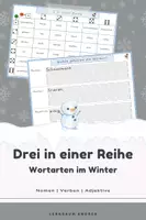 Vorschau - Arbeitsblätter - Spielend Wortarten lernen - Sprachspiel im Winter mit Selbstkontrolle - Deckblatt