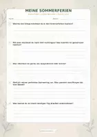 Vorschau - Arbeitsblätter - Meine Sommerferien – Reflexionsfragen - Seite 1