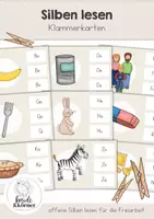 Vorschau - Arbeitsblätter - Silben lesen 1. Klasse | Klammerkarten offene Silben | Lesen lernen Klasse 1 | Freiarbeit, DaZ, Anlaute - Deckblatt