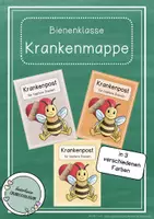 Vorschau - Anderer Materialtyp - Krankenmappe Bienenklasse | Klassentier Biene – Material für kranke Kinder in der Grundschule - Deckblatt