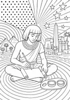 Vorschau - Mal- und Bastelvorlagen - POP Art Ausmalbilder Antikes Ägypten | Pharaonen | 15 Malvorlagen - Seite 3