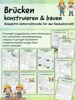Vorschau - Stundenentwürfe - Brücken bauen und konstruieren – Komplette Unterrichtsreihe für den Sachunterricht (Klasse 3/4) - Deckblatt
