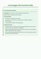 Vorschau - Stundenentwürfe - Biologie: die tierische Zelle - Klasse 5/6 - Seite 1