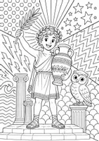 Vorschau - Mal- und Bastelvorlagen - Antikes Griechenland | POP Art Ausmalbilder | Mythologie | 15 Malvorlagen - Seite 2