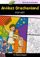 Vorschau - Mal- und Bastelvorlagen - Antikes Griechenland | POP Art Ausmalbilder | Mythologie | 15 Malvorlagen - Deckblatt