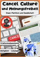 Vorschau - Arbeitsblätter - Cancel Culture und Meinungsfreiheit: Diskriminierung & Online-Debatten - Deckblatt