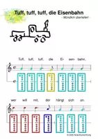 Vorschau - Arbeitsblätter - (A) 3 Erste Bewegungslieder / U3 + Kita - Singen, Glockenspiel, Blockflöte / Kinderlieder - Spielend leichter Einstieg für Anfänger / Bunte Noten Rainbow A - Deckblatt