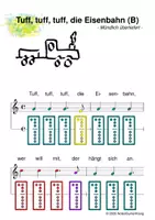Vorschau - Arbeitsblätter - (B) 3 Erste Bewegungslieder / U3 + Kita - Singen, Glockenspiel, Blockflöte / Kinderlieder - Spielend leichter Einstieg für Anfänger / Bunte Noten Rainbow B - Deckblatt