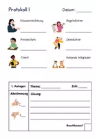 Vorschau - Arbeitsblätter - Klassenrat Protokoll & Zielscheibenrelfexion - Seite 1
