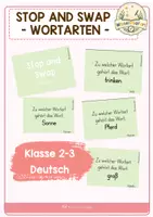 Vorschau - Aufgabenkarten - Stop and Swap Wortarten (Nomen, Verben, Adjektive) - Deckblatt