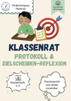 Vorschau - Arbeitsblätter - Klassenrat Protokoll & Zielscheibenrelfexion - Deckblatt