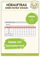 Vorschau - Arbeitsblätter - Hörauftrag- Notruf wählen - Deckblatt