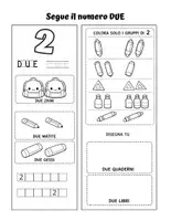 anteprima - Esercizi - Quaderno operativo di Matematica con kit di 46 schede in b/n - Classe Prima - 1° Parte: Dalla Logica ai Numeri fino al 10 - Pagina 2