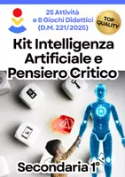 anteprima - Programmi scolastici / Materiali per docenti - Kit Intelligenza Artificiale e Pensiero Critico Scuola Media: 25 Attività e 8 Giochi Didattici (D.M. 221/2025) - Pagina di copertina