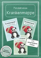 Vorschau - Anderer Materialtyp - Krankenmappe Pandaklasse | Klassentier Panda – Material für kranke Kinder in der Grundschule - Deckblatt