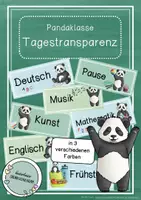 Vorschau - Poster - Tagestransparenz Pandaklasse | Klassentier Panda - Deckblatt