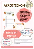 Vorschau - Stundenentwürfe - Unterrichtsentwurf inkl. Material und Tafelbilder - Herbst Akrostichon schreiben - Seite 1