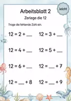 Vorschau - Arbeitsblätter - Zahlzerlegung bis 15 | Mathematik Klasse 1 | 5 Arbeitsblätter als PDF - Seite 2