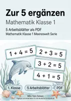 Vorschau - Arbeitsblätter - Zur 5 ergänzen | Mathematik Klasse 1 | 5 Arbeitsblätter als PDF - Deckblatt