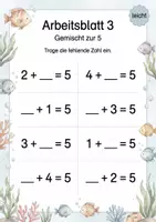 Vorschau - Arbeitsblätter - Zur 5 ergänzen | Mathematik Klasse 1 | 5 Arbeitsblätter als PDF - Seite 3
