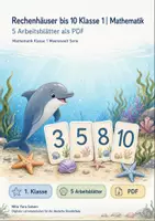 Vorschau - Arbeitsblätter - Rechenhäuser bis 10 Klasse 1 | Mathematik | 5 Arbeitsblätter als PDF - Deckblatt