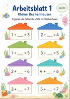 Vorschau - Arbeitsblätter - Rechenhäuser bis 10 Klasse 1 | Mathematik | 5 Arbeitsblätter als PDF - Seite 1