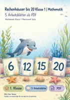 Vorschau - Arbeitsblätter - Rechenhäuser bis 20 Klasse 1 | Mathematik | 5 Arbeitsblätter als PDF - Deckblatt