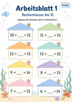 Vorschau - Arbeitsblätter - Rechenhäuser bis 20 Klasse 1 | Mathematik | 5 Arbeitsblätter als PDF - Seite 1