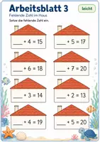 Vorschau - Arbeitsblätter - Rechenhäuser bis 20 Klasse 1 | Mathematik | 5 Arbeitsblätter als PDF - Seite 3