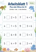 Vorschau - Arbeitsblätter - Fehlende Rechenzeichen bis 20 | Mathematik Klasse 1 | 5 Arbeitsblätter als PDF - Seite 1