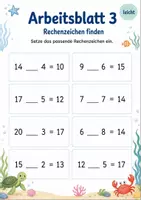 Vorschau - Arbeitsblätter - Fehlende Rechenzeichen bis 20 | Mathematik Klasse 1 | 5 Arbeitsblätter als PDF - Seite 3