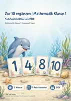 Vorschau - Arbeitsblätter - Zur 10 ergänzen | Mathematik Klasse 1 | 5 Arbeitsblätter als PDF - Deckblatt