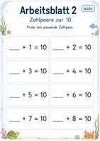 Vorschau - Arbeitsblätter - Zur 10 ergänzen | Mathematik Klasse 1 | 5 Arbeitsblätter als PDF - Seite 2