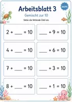 Vorschau - Arbeitsblätter - Zur 10 ergänzen | Mathematik Klasse 1 | 5 Arbeitsblätter als PDF - Seite 3
