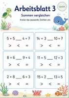 Vorschau - Arbeitsblätter - Summen vergleichen bis 20 | Mathematik Klasse 1 | 5 Arbeitsblätter als PDF - Seite 3