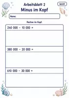 Vorschau - Arbeitsblätter - Kopfrechnen bis 1 Million | Mathematik Klasse 4 | 6 Arbeitsblätter als PDF - Seite 2