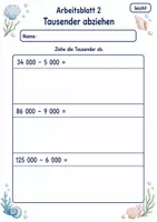 Vorschau - Arbeitsblätter - Rechnen mit Tausenderzahlen | Mathematik Klasse 4 | 6 Arbeitsblätter als PDF - Seite 2