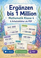 Vorschau - Arbeitsblätter - Ergänzen bis 1 Million | Mathematik Klasse 4 | 6 Arbeitsblätter als PDF - Deckblatt