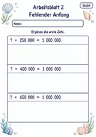 Vorschau - Arbeitsblätter - Ergänzen bis 1 Million | Mathematik Klasse 4 | 6 Arbeitsblätter als PDF - Seite 2