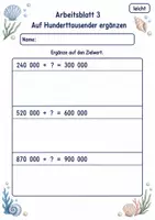 Vorschau - Arbeitsblätter - Ergänzen bis 1 Million | Mathematik Klasse 4 | 6 Arbeitsblätter als PDF - Seite 3
