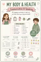 Vorschau - Arbeitsblätter - Speaking & Communication: My Body & Health – 17 Partner-Interviews & Speqking Worksheets / Englisch Klasse 5–7 - Deckblatt