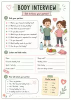 Vorschau - Arbeitsblätter - Speaking & Communication: My Body & Health – 17 Partner-Interviews & Speqking Worksheets / Englisch Klasse 5–7 - Seite 1