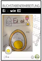 Vorschau - Arbeitsblätter - Buchstabenerarbeitung EI – Kreativer Hefteintrag mit Bastelvorlage & Schreibübungen - Buchstabe ei wie Ei - Deckblatt