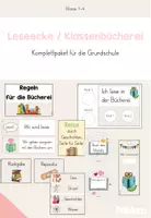 Vorschau - Poster - Klassenbücherei / Lesecke - Komplettpaket - Deckblatt
