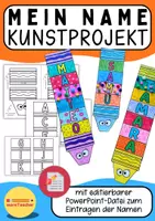 Vorschau - Mal- und Bastelvorlagen - Mein Name - Wachsmalstifte basteln – Kreatives Kunstprojekt zum Schulstart für die Grundschule Klasse 1 2 - Deckblatt