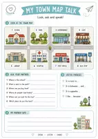 Vorschau - Arbeitsblätter - Speaking & Communication: My Town & Places – 12 Partner-Interviews & Speaking Worksheets / Englisch Klasse 5–7 - Seite 1